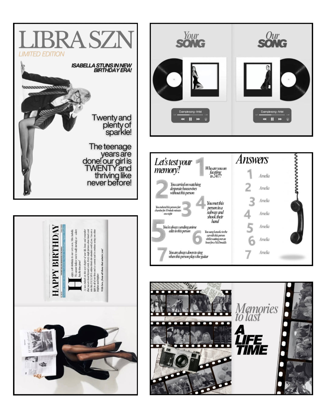 B&W Birthday Mag Template