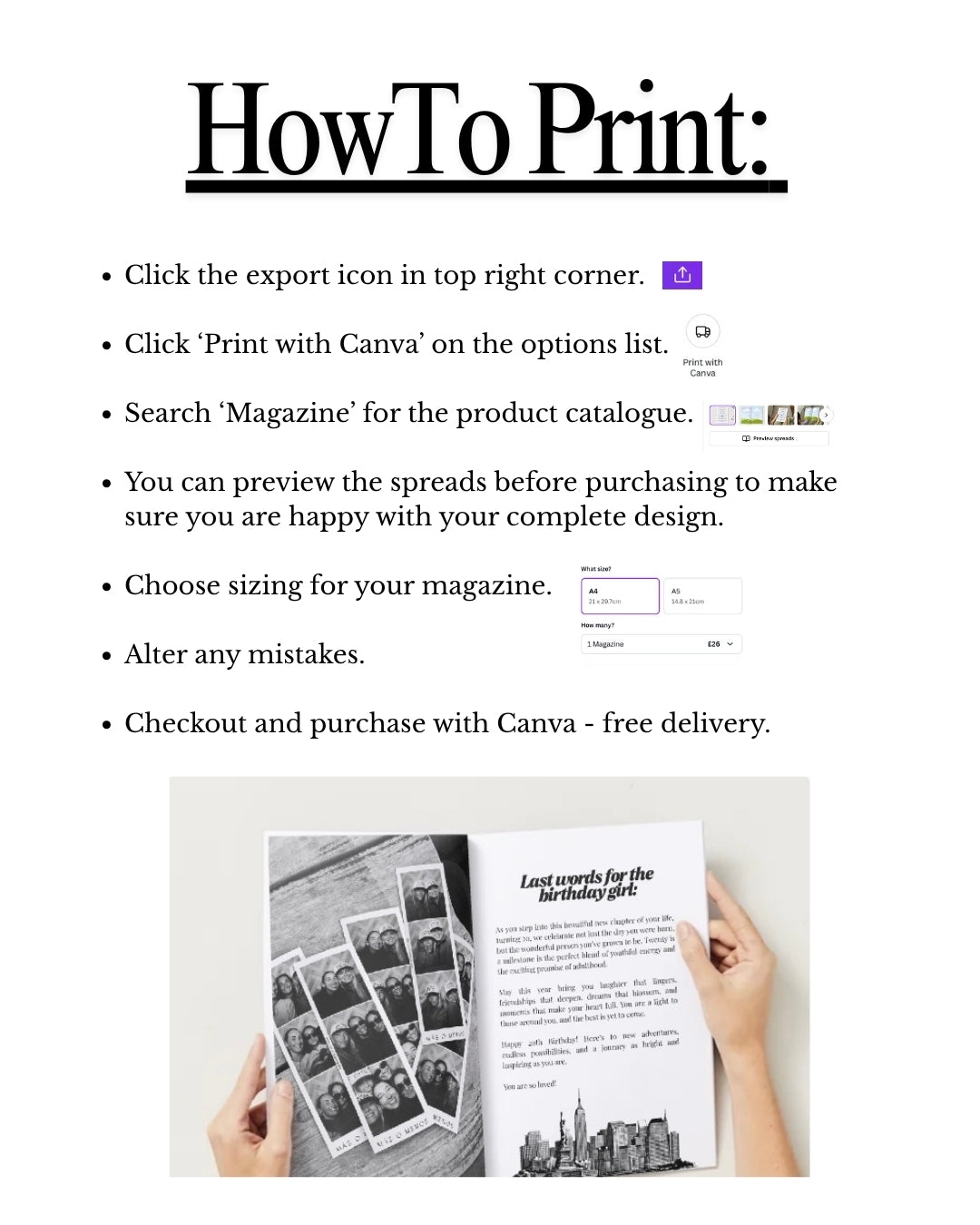 B&W Birthday Mag Template